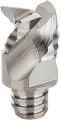 Iscar - MM ERA Grade IC08 Carbide End Milling Tip Insert - Uncoated, 3 Flutes, 1/2" Cutting Diam, 0.33" Depth of Cut, 0.65" Extension, 0.008" Cnr Rad, 45° Helix - Exact Tool & Supply