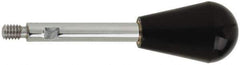 Gibraltar - 1/4-20 Stem, 1" Knob Diam, 0.31" Shaft Diam, Gear Lever Arm with Oval Knob - 3/8" Thread Length, 3.4" Handle Length, Steel Shaft, Phenolic Knob - Exact Tool & Supply