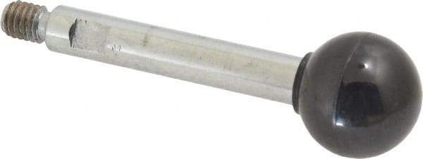 Gibraltar - 5/16-18 Stem, 1" Knob Diam, 3/8" Shaft Diam, Gear Lever Arm with Ball Knob - 7/16" Thread Length, 3.1" Handle Length, Steel Shaft, Phenolic Knob - Exact Tool & Supply