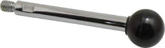 Gibraltar - 5/16-18 Stem, 1" Knob Diam, 3/8" Shaft Diam, Gear Lever Arm with Ball Knob - 7/16" Thread Length, 3.9" Handle Length, Steel Shaft, Phenolic Knob - Exact Tool & Supply