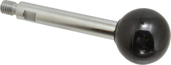 Gibraltar - 3/8-16 Stem, 1-3/8" Knob Diam, 1/2" Shaft Diam, Gear Lever Arm with Ball Knob - 1/2" Thread Length, 3.8" Handle Length, Steel Shaft, Phenolic Knob - Exact Tool & Supply