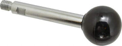 Gibraltar - 3/8-16 Stem, 1-3/8" Knob Diam, 1/2" Shaft Diam, Gear Lever Arm with Ball Knob - 1/2" Thread Length, 3.8" Handle Length, Steel Shaft, Phenolic Knob - Exact Tool & Supply
