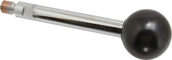 Gibraltar - 3/8-16 Stem, 1-3/8" Knob Diam, 0.47" Shaft Diam, Gear Lever Arm with Ball Knob - 1/2" Thread Length, 4.3" Handle Length, Steel Shaft, Phenolic Knob - Exact Tool & Supply