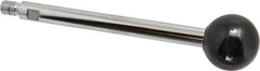 Gibraltar - 3/8-16 Stem, 1-3/8" Knob Diam, 1/2" Shaft Diam, Gear Lever Arm with Ball Knob - 1/2" Thread Length, 5.8" Handle Length, Steel Shaft, Phenolic Knob - Exact Tool & Supply