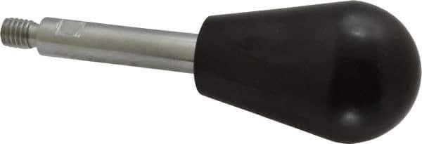 Gibraltar - 3/8-16 Stem, 1-5/8" Knob Diam, 0.47" Shaft Diam, Gear Lever Arm with Oval Knob - 1/2" Thread Length, 4-1/2" Handle Length, Steel Shaft, Phenolic Knob - Exact Tool & Supply