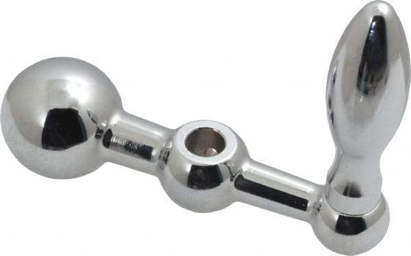 Gibraltar - 9/16" Hub Diam x 9/16" Hub Height Solid Crank Handle - 5/16" Reamed Bore, 1" Knob Diam, 2-9/16" High, 2-1/2" Center to Center, Steel - Exact Tool & Supply