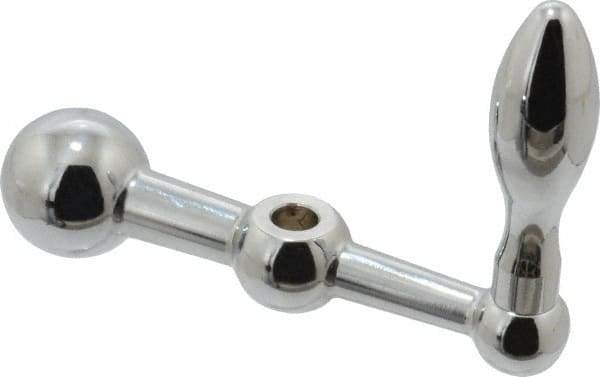 Gibraltar - 11/16" Hub Diam x 11/16" Hub Height Solid Crank Handle - 3/8" Reamed Bore, 1-1/4" Knob Diam, 3-1/4" High, 4" Center to Center, Steel - Exact Tool & Supply