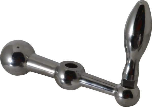 Gibraltar - 7/8" Hub Diam x 7/8" Hub Height Revolving Crank Handle - 1/2" Reamed Bore, 1-1/2" Knob Diam, 4-3/16" High, 5" Center to Center, Steel - Exact Tool & Supply