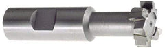 Interstate - 25/32" Cut Diam, 21/64" Cut Width, 13/32" Neck Diam, 3/4" Shank Diam, 3-1/4" OAL, M42 Cobalt T-Slot Cutter - Uncoated, 3/8" Bolt, Straight Teeth, 8 Teeth - Exact Tool & Supply