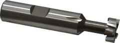 Interstate - 9/16" Cut Diam, 15/64" Cut Width, 17/64" Neck Diam, 1/2" Shank Diam, 2-19/32" OAL, M42 Cobalt T-Slot Cutter - Uncoated, 1/4" Bolt, Straight Teeth, 8 Teeth - Exact Tool & Supply