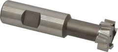 Interstate - 31/32" Cut Diam, 25/64" Cut Width, 17/32" Neck Diam, 3/4" Shank Diam, 3-7/16" OAL, M42 Cobalt T-Slot Cutter - Uncoated, 1/2" Bolt, Straight Teeth, 10 Teeth - Exact Tool & Supply