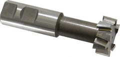 Interstate - 1-15/32" Cut Diam, 5/8" Cut Width, 25/32" Neck Diam, 1" Shank Diam, 4-7/16" OAL, M42 Cobalt T-Slot Cutter - Uncoated, 3/4" Bolt, Straight Teeth, 10 Teeth - Exact Tool & Supply