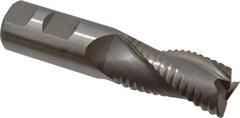 Value Collection - 1" Diam, 2" LOC, 3 Flute Cobalt Roughing & Finishing Square End Mill - Uncoated, 4-1/2" OAL, 1" Shank Diam, Weldon Shank, 30° Helix, Non-Centercutting - Exact Tool & Supply