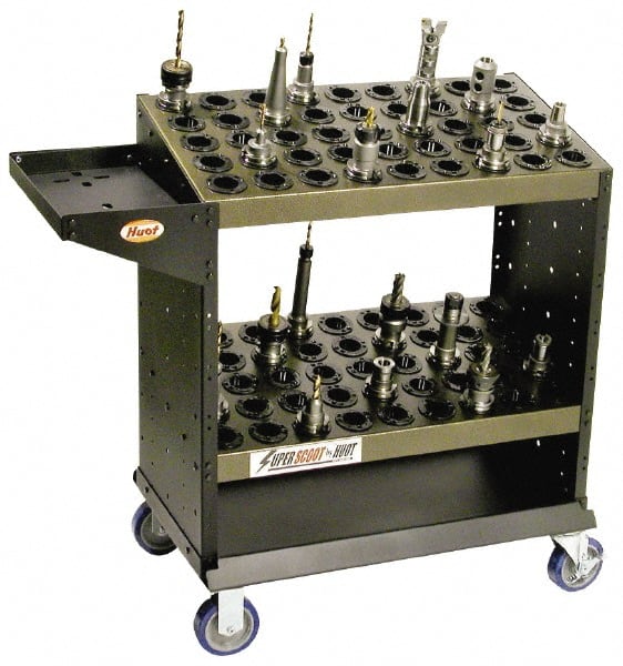 Huot - 52 Tool Capacity, HSK100A Taper Size SuperScoot CNC Tool Cart - Exact Tool & Supply