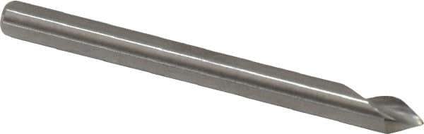 Hertel - 1/8" Head Diam, 1/8" Shank Diam, 1 Flute 60° Solid Carbide Countersink - Bright Finish, 1-1/2" OAL, Single End, Straight Shank, Right Hand Cut - Exact Tool & Supply