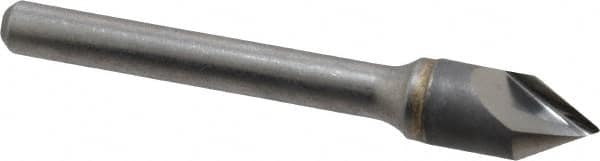 Hertel - 3/8" Head Diam, 1/4" Shank Diam, 1 Flute 60° Solid Carbide Countersink - Exact Tool & Supply
