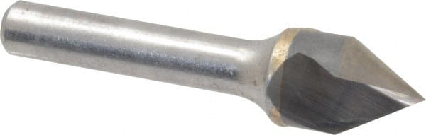 Hertel - 5/8" Head Diam, 3/8" Shank Diam, 1 Flute 60° Solid Carbide Countersink - Exact Tool & Supply