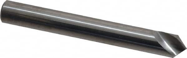 Hertel - 1/4" Head Diam, 1/4" Shank Diam, 1 Flute 90° Solid Carbide Countersink - Exact Tool & Supply