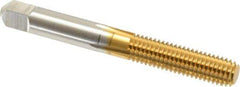 Hertel - M8x1.25 Metric Coarse D9 Thread Limit Bottoming Thread Forming Tap - High Speed Steel, TiN Finish, 2-23/32" OAL - Exact Tool & Supply