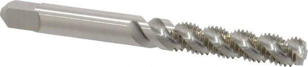Hertel - 1/4-28 UNF 3 Flute 3B Bottoming Spiral Flute Tap - High Speed Steel, 2-1/2" OAL, Right Hand Flute, Right Hand Thread, H3 - Exact Tool & Supply
