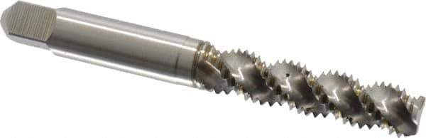 Hertel - M8x1.25 Metric Coarse 3 Flute 6H Bottoming Spiral Flute Tap - High Speed Steel, 2-23/32" OAL, Right Hand Flute, Right Hand Thread, D5 - Exact Tool & Supply