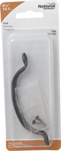 National Mfg. - 4.777" Long x 0.7" Wide x 1.005" High, Utility Pull - Black Coated, Steel, 4.153" Center to Center - Exact Tool & Supply