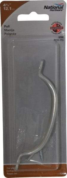 National Mfg. - 4.777" Long x 0.7" Wide x 1.005" High, Utility Pull - Zinc Plated, Steel, 4.153" Center to Center - Exact Tool & Supply