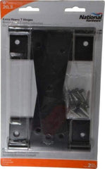National Mfg. - 8" Long x 5-21/32" Wide x 1/8" Thick, T Hinge - Steel, Black Finish - Exact Tool & Supply