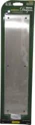 National Mfg. - 3-1/2" Wide x 15" OAL Nickel Push Plate - Satin Nickel Finish - Exact Tool & Supply