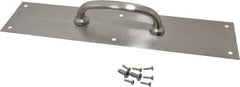 National Mfg. - 15" Long x 3-1/2" Wide, Aluminum Door Pull Plate - Aluminum Finish, 6" Grip Length - Exact Tool & Supply