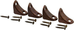National Mfg. - 1-3/8" Long x 3/4" Wide, Steel, Chair Leg Brace - Antique Bronze Coated - Exact Tool & Supply