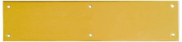 National Mfg. - 3-1/2" Wide x 15" OAL Solid Brass Push Plate - Solid Steel Finish - Exact Tool & Supply