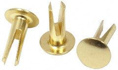 RivetKing - 0.1 to 0.17" Hole Diam, Dome Head, Nickel Plated Steel, Split Rivet - 5/16 Head Diam, 7/16" Length Under Head, 9/64 Body Diam - Exact Tool & Supply