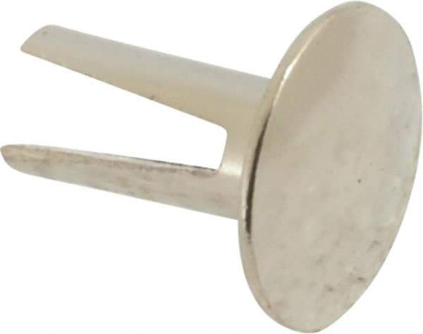 RivetKing - 0.1 to 0.17" Hole Diam, Dome Head, Nickel Plated Steel, Split Rivet - 5/16 Head Diam, 5/16" Length Under Head, 9/64 Body Diam - Exact Tool & Supply