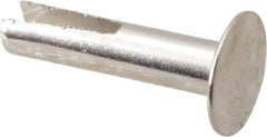 RivetKing - 0.1 to 0.17" Hole Diam, Dome Head, Nickel Plated Steel, Split Rivet - 5/16 Head Diam, 5/8" Length Under Head, 9/64 Body Diam - Exact Tool & Supply