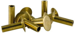 RivetKing - 0.1 to 0.17" Hole Diam, Countersunk Head, Zinc Plated Steel, Semi Tubular Rivet - 3/8 Head Diam, 1/4" Length Under Head, 150° Countersunk Head, 9/64 Body Diam - Exact Tool & Supply
