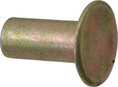 RivetKing - 0.1 to 0.17" Hole Diam, Countersunk Head, Zinc Plated Steel, Semi Tubular Rivet - 5/16 Head Diam, 5/16" Length Under Head, 150° Countersunk Head, 9/64 Body Diam - Exact Tool & Supply