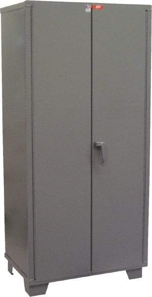 Jamco - 4 Shelf Locking Storage Cabinet - Steel, 36" Wide x 24" Deep x 78" High, Gray - Exact Tool & Supply