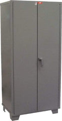 Jamco - 4 Shelf Locking Storage Cabinet - Steel, 36" Wide x 24" Deep x 78" High, Gray - Exact Tool & Supply