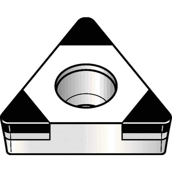 Kennametal - TCGW21.51 MT Grade KBH20 PCBN Turning Insert - Nano-Composite Finish, 60° Triangle, 1/4" Inscr Circle, 3/32" Thick, 1/64" Corner Radius - Exact Tool & Supply