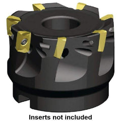 Kennametal - 4 Inserts, 40mm Cut Diam, 16mm Arbor Diam, 9.9mm Max Depth of Cut, Indexable Square-Shoulder Face Mill - 0/90° Lead Angle, 40mm High, EC10.., EP10.. Insert Compatibility, Series Mill 1-10 - Exact Tool & Supply