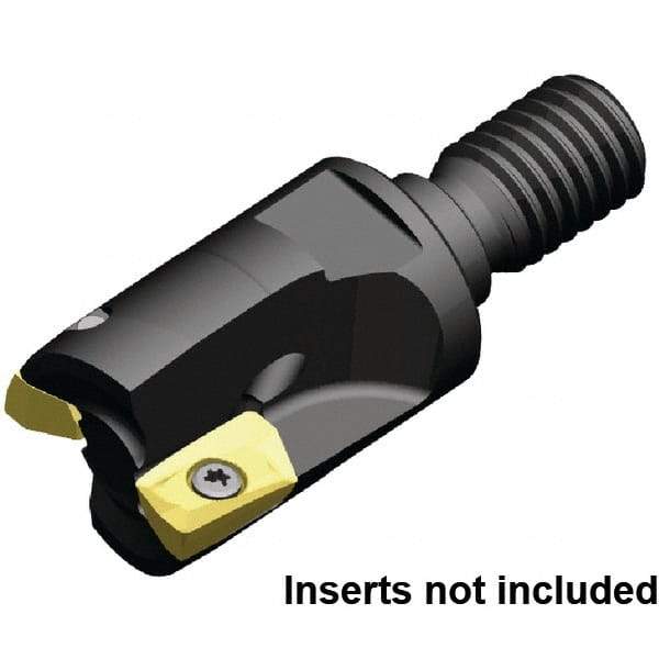 Kennametal - 1" Cut Diam, 1-1/4" OAL, Indexable Square Shoulder End Mill - M12 Modular Connection, 0° Lead Angle - Exact Tool & Supply