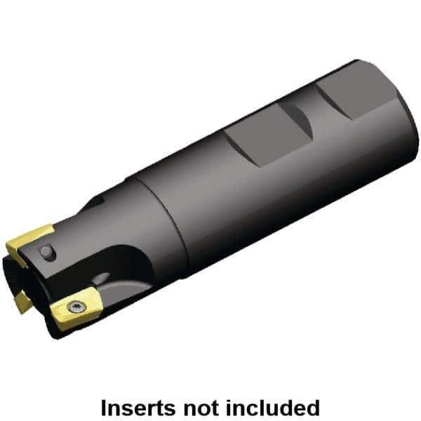Kennametal - 25mm Cut Diam, 10mm Max Depth of Cut, 25mm Shank Diam, 89mm OAL, Indexable Square Shoulder End Mill - EC10.., EP10.. Inserts, Weldon Shank, 0° Lead Angle, Through Coolant - Exact Tool & Supply