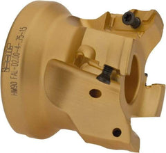Iscar - 4 Inserts, 2" Cut Diam, 3/4" Arbor Diam, 17/32" Max Depth of Cut, Indexable Square-Shoulder Face Mill - 0/90° Lead Angle, 1-3/4" High, HM90 AXCR 1505 Insert Compatibility, Through Coolant, Series Helialu - Exact Tool & Supply