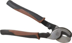 Paramount - 9-1/2" OAL, Cable Cutter - 1/2" Jaw Length x 3/8" Jaw Width, Oval/Curved Head, Double Injection Molded Handle - Exact Tool & Supply