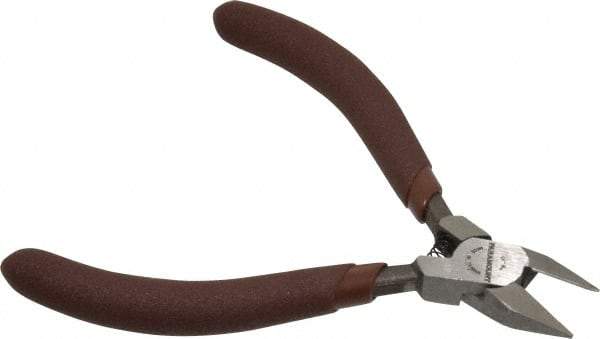 Paramount - 4-1/2" OAL, 3/8" Capacity, Flush Diagonal Cutter - 1/2" Jaw Length x 3/8" Jaw Width, Tapered Head, Plastic Dipped Handle - Exact Tool & Supply