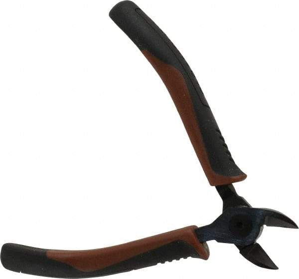 Paramount - 5" OAL, 5/64" Capacity, Semi-Flush Diagonal Cutter - 5/8" Jaw Length, Tapered Head, Plastic Dipped Handle - Exact Tool & Supply