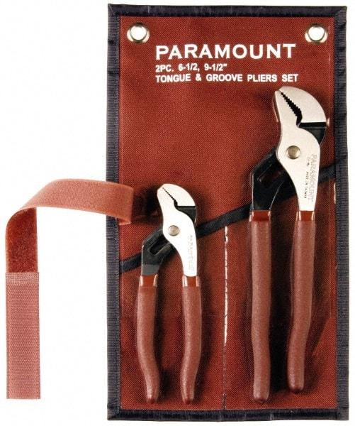 Paramount - 2 Piece Tongue & Groove Plier Set - Comes in Canvas Roll - Exact Tool & Supply