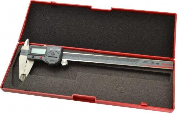 Starrett - 0 to 200mm Range, 0.01mm Resolution, IP67 Electronic Caliper - Stainless Steel with 1-7/8" Stainless Steel Jaws, 0.0015" Accuracy, Serial Output - Exact Tool & Supply