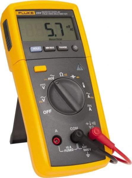 Fluke - 233, CAT IV, CAT III, 1,000 VAC/VDC, Digital True RMS Auto Ranging Manual Ranging Multimeter - 40 mOhm, Measures Voltage, Capacitance, Current, Resistance - Exact Tool & Supply